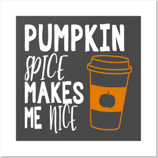 Pumpkin Spice Makes Me Nice Posters and Art